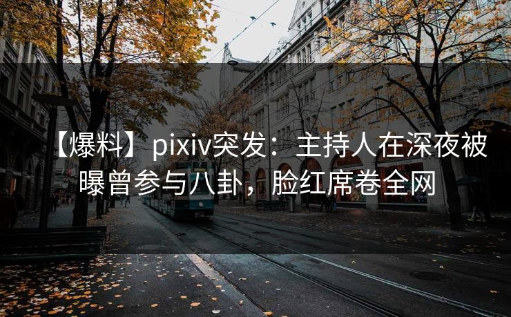 【爆料】pixiv突发：主持人在深夜被曝曾参与八卦，脸红席卷全网