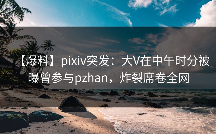【爆料】pixiv突发：大V在中午时分被曝曾参与pzhan，炸裂席卷全网