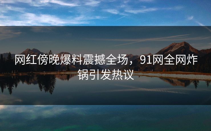 网红傍晚爆料震撼全场,91网全网炸锅引发热议